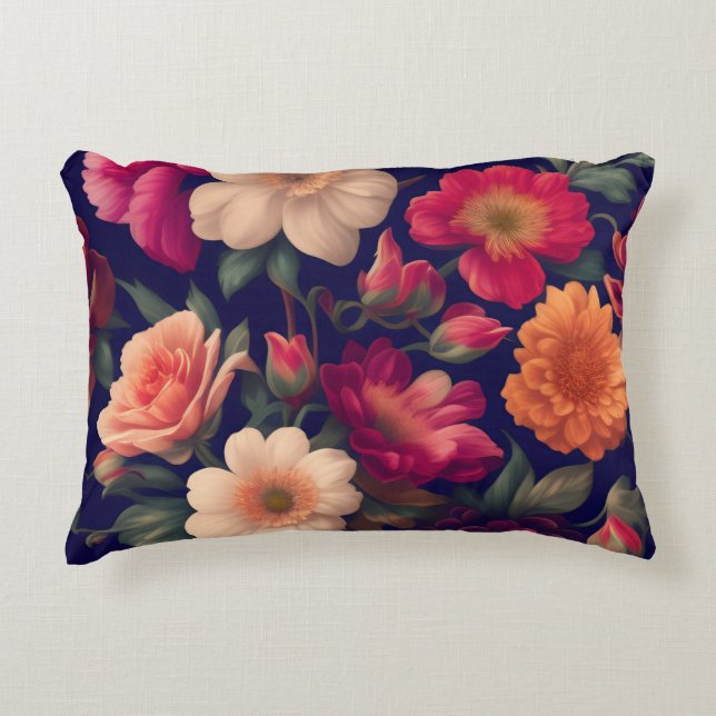 Cojín Decorativo Papel de pared con motivos florales (Anverso)