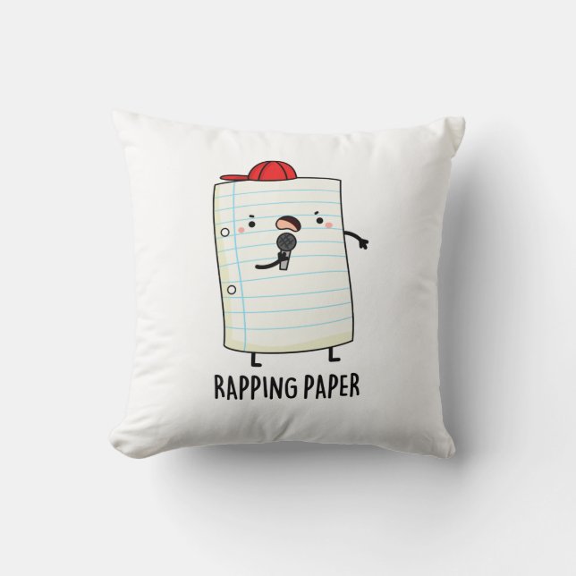 Cojín Decorativo Papel de rapto Gracioso Pun de papel de envolver (Anverso)