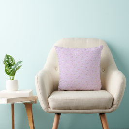 Cojín Decorativo Papel de regalo cielos de unicornios melocotón