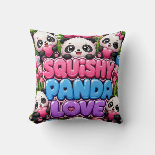 Cojín Decorativo Papel de regalo de Panda Esponjoso Amor Kawaii