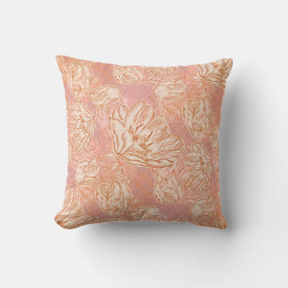 Cojín Decorativo Papel de regalo floral de tulipán arte de línea ro