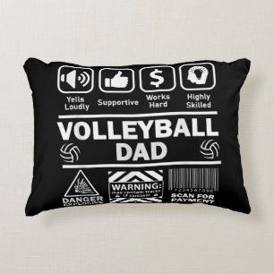 Cojín Decorativo Papel de voleibol con contenido gracioso de padre