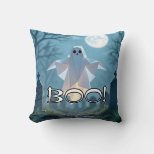 Cojín Decorativo Papel Origami Fantasma Espeluznante de Halloween T