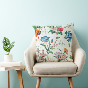 Cojín Decorativo Papel pintado antiguo floral Francia 1830
