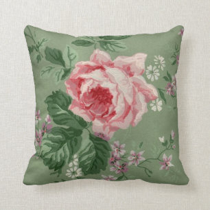 Cojín Decorativo Papel pintado color de rosa rosado del vintage
