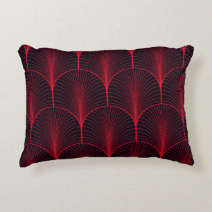Cojín Decorativo Papel pintado de color rojo y negro sin costura