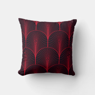 Cojín Decorativo Papel pintado de color rojo y negro sin costura