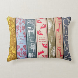 Cojín Decorativo Papel pintado de la casa de Jane Austen y libros