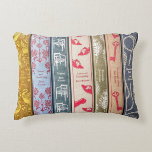Cojín Decorativo Papel pintado de la casa de Jane Austen y libros