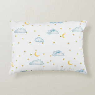 Cojín Decorativo Papel Pintado Para Guardería Luna Estrellas Y Nube