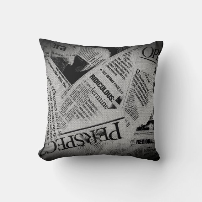 Cojín Decorativo Papel prensa de los títulos (Anverso)