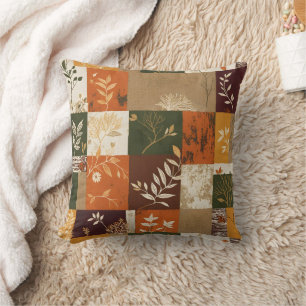 Cojín Decorativo Papel vibrante de hojas de otoño y naturaleza