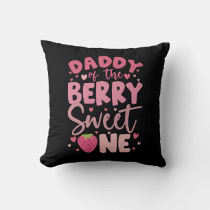Cojín Decorativo Papi de la fresa dulce cumpleaños