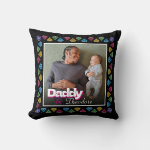 Cojín Decorativo Papi personalizado y Kid Photo Keepsake - personal