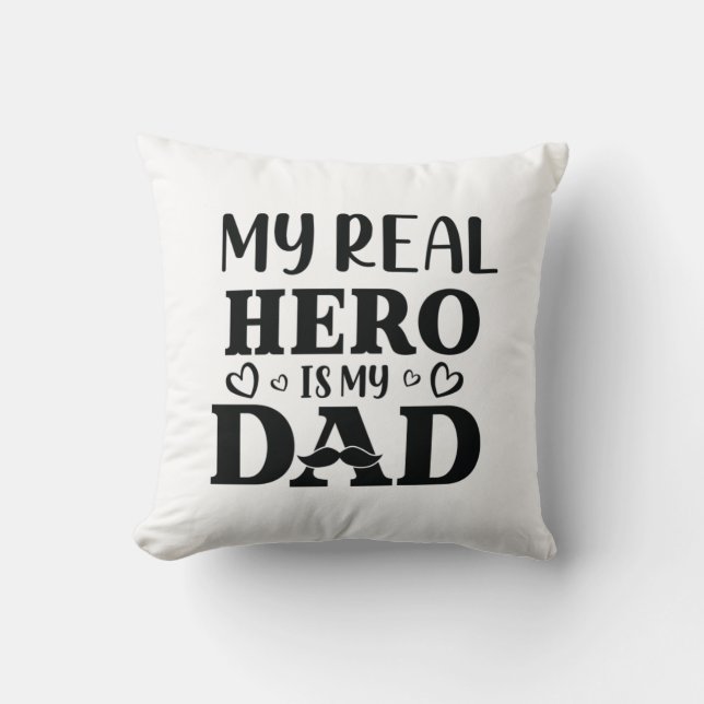 Cojín Decorativo Papi Regalo Mi verdadero héroe es mi héroe (Anverso)