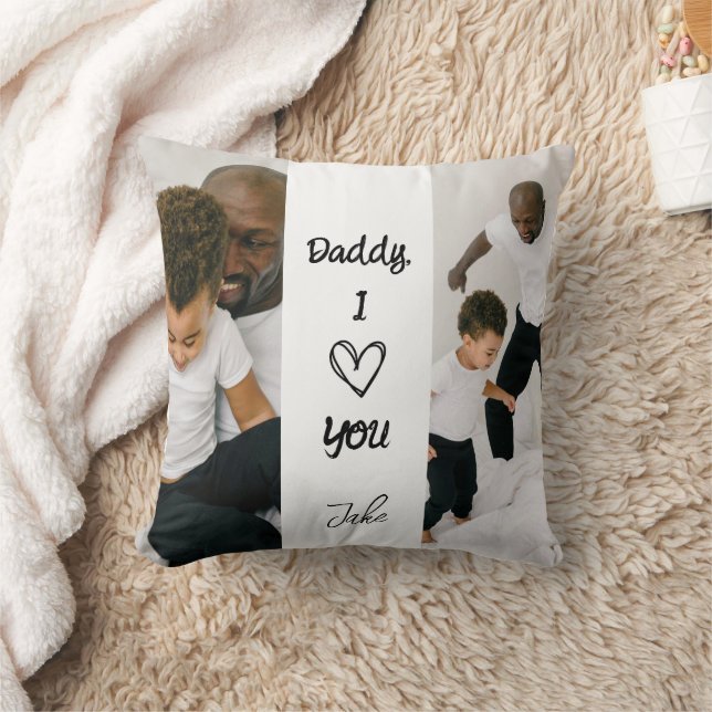 Cojín Decorativo Papi, te amo | Pillow de fotos personalizadas (Manta)