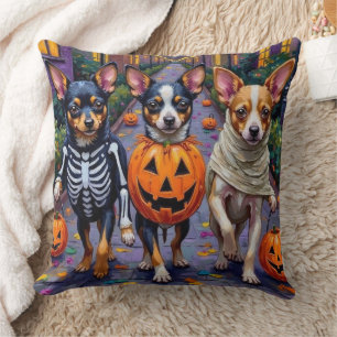 Cojín Decorativo Papillon Perros trick-o-Treating Halloween