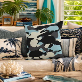Cojín Decorativo Papio y Ulua - pesca hawaiana de camuflaje