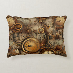 Cojín Decorativo Papiro Mecánico de Academia Oscura Sepia Latón