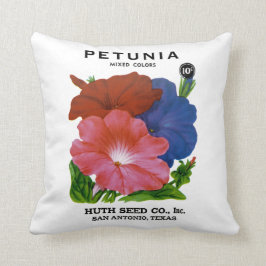 Cojín Decorativo Paquete de la semilla del vintage de la petunia