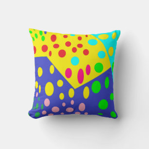 Cojín Decorativo Paquetes de manchas verdes de color azul amarillo
