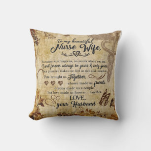 Cojín Decorativo Para mi esposa enfermera carta de amor esposo día