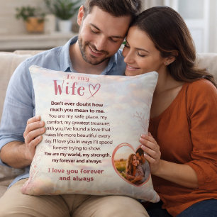 Cojín Decorativo Para mi esposa Mensaje de amor romántico Aniversar