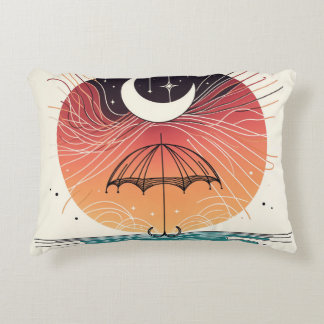 Cojín Decorativo Paraguas celestiales de la luna con arte de la llu