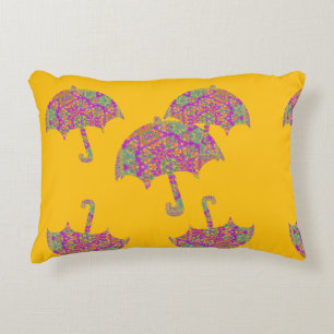 Cojín Decorativo Paraguas Lloviendo Amarillos