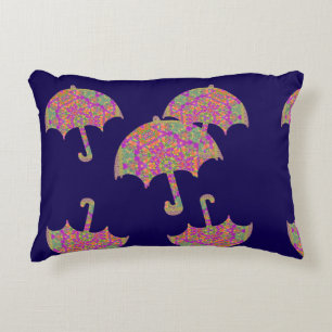 Cojín Decorativo Paraguas Lloviendo Azul Oscuro