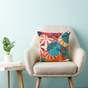 Cojín Decorativo Paraguas Retro Día Lluvioso Pop Art