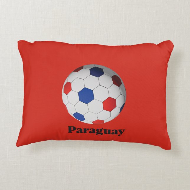 Cojín Decorativo Paraguay Soccer (Reverso)