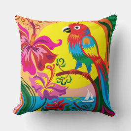 Cojín Decorativo Paraíso de Loros Tropicales