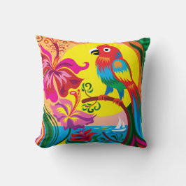 Cojín Decorativo Paraíso de Loros Tropicales