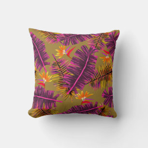 Cojín Decorativo Paraíso de Palma Amarillo Naranja