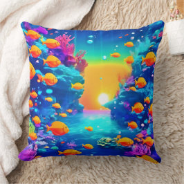 Cojín Decorativo Paraíso Subacuático Vibrante Encontrado