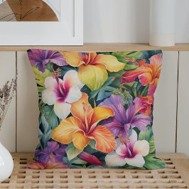 Cojín Decorativo Paraíso tropical acuarela