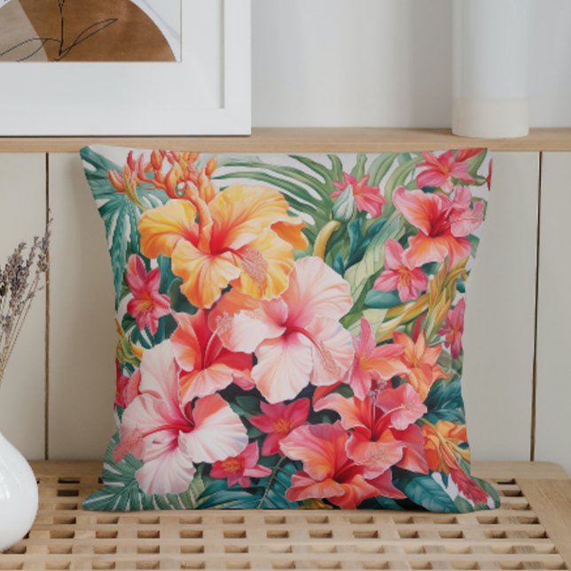 Cojín Decorativo Paraíso tropical acuarela (Subido por el creador)