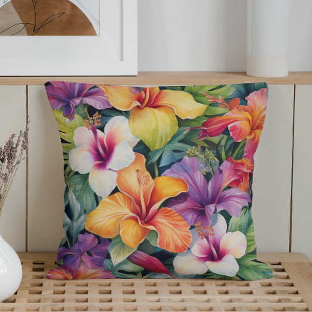 Cojín Decorativo Paraíso tropical acuarela (Subido por el creador)