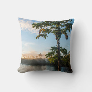 Cojín Decorativo Paraíso tropical al atardecer, Fiyi