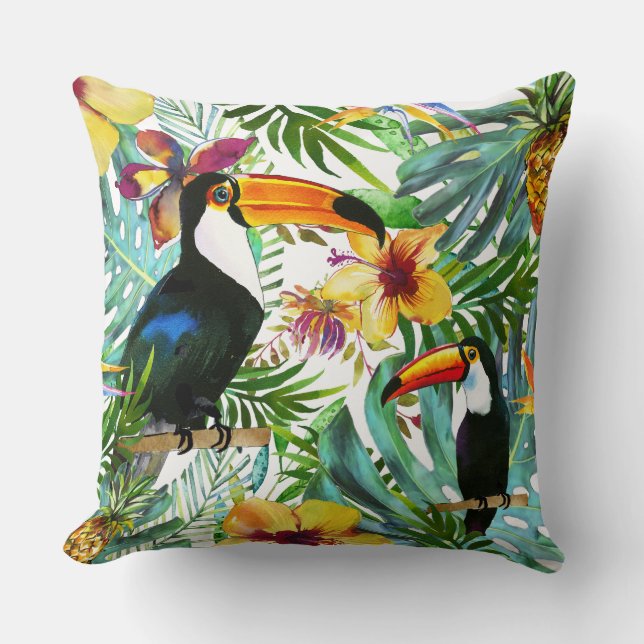 Cojín Decorativo Paraíso tropical tropical Palm Pineapple moderno (Anverso)
