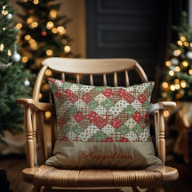 parche Christmas nombre verde rojo beige