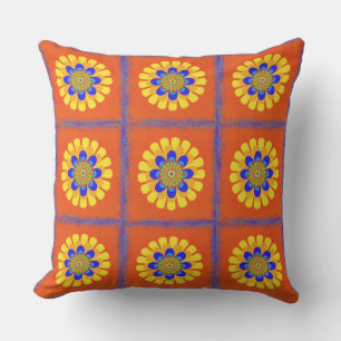 Cojín Decorativo Parche de Bloom naranja