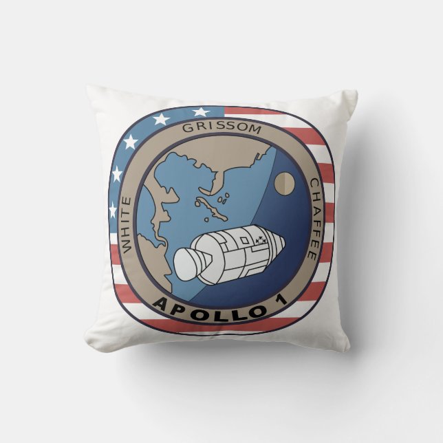 Cojín Decorativo Parche de misión Apollo 1 (Anverso)
