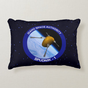 Cojín Decorativo Parche de misión de satélite Idaho Spudnik
