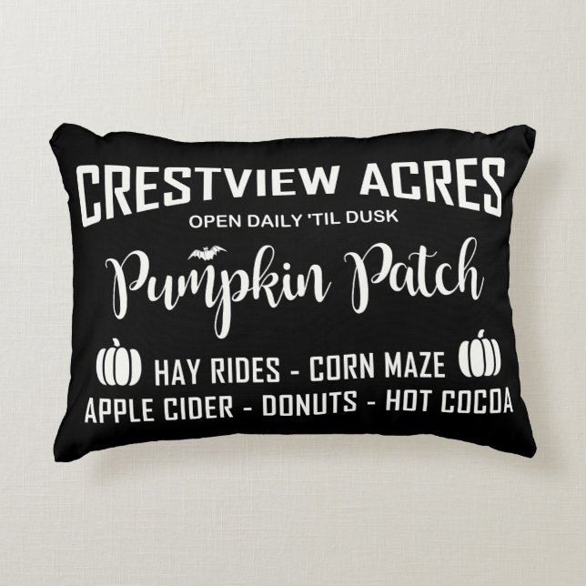 COJÍN DECORATIVO PARCHE DE PUMPKIN DE CRESTVIEW ACRES (Anverso)