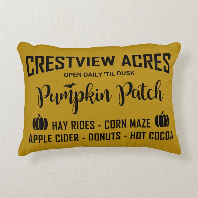 COJÍN DECORATIVO PARCHE DE PUMPKIN DE CRESTVIEW ACRES (Anverso)
