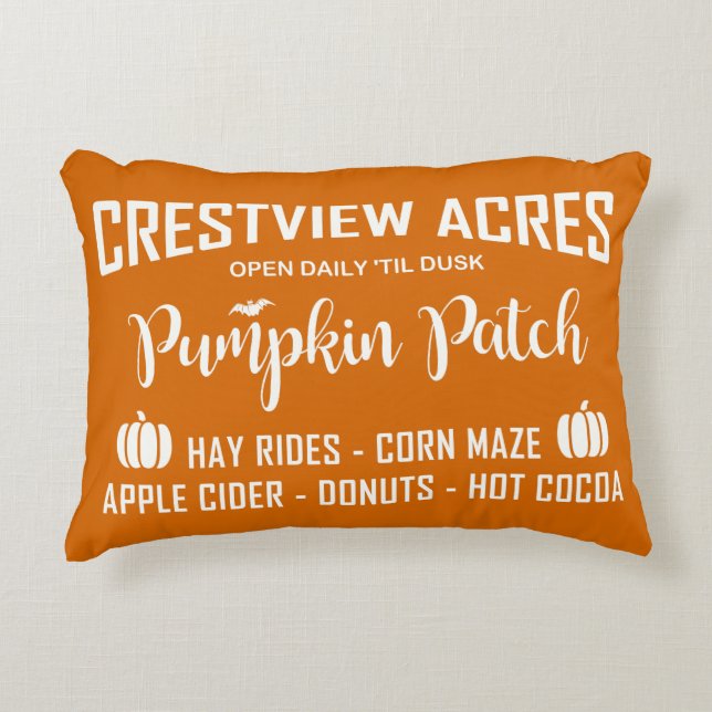 COJÍN DECORATIVO PARCHE DE PUMPKIN DE CRESTVIEW ACRES (Anverso)