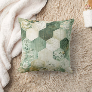 Cojín Decorativo Parche Hexágono Botánico Vintage