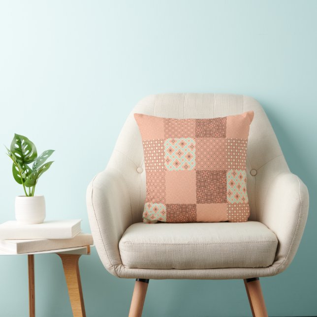 Cojín Decorativo Parche Retró Rosa (Silla)